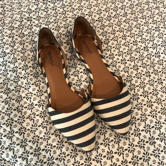 Merona Shoes - Navy and White striped flats